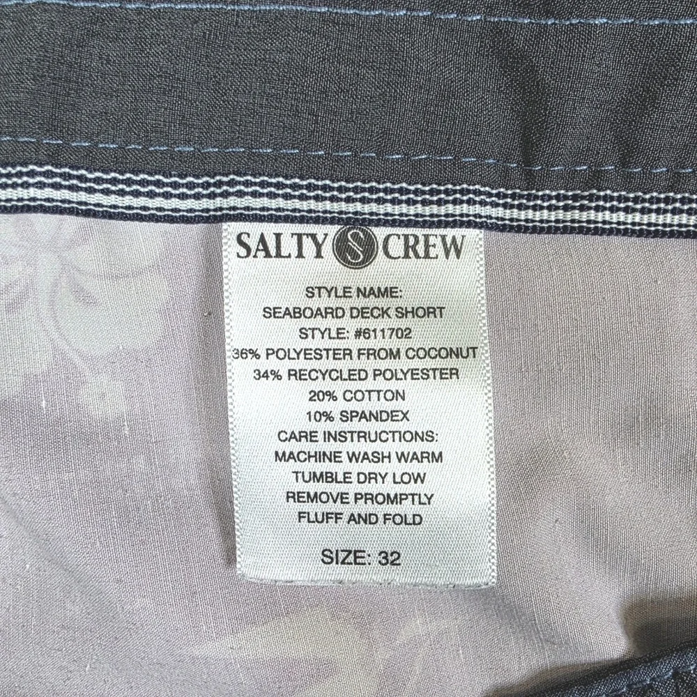Salty Crew Seaboard Deck Shorts Men's‎ Size 32 Swim Trunks Maroon Floral Map